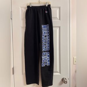 Black Straight Leg Sweatpants- Worcester State University